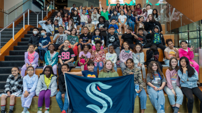 lowell-elementary-seattle-kraken-mascot-buoy-visit-one-roof-foundation-ft